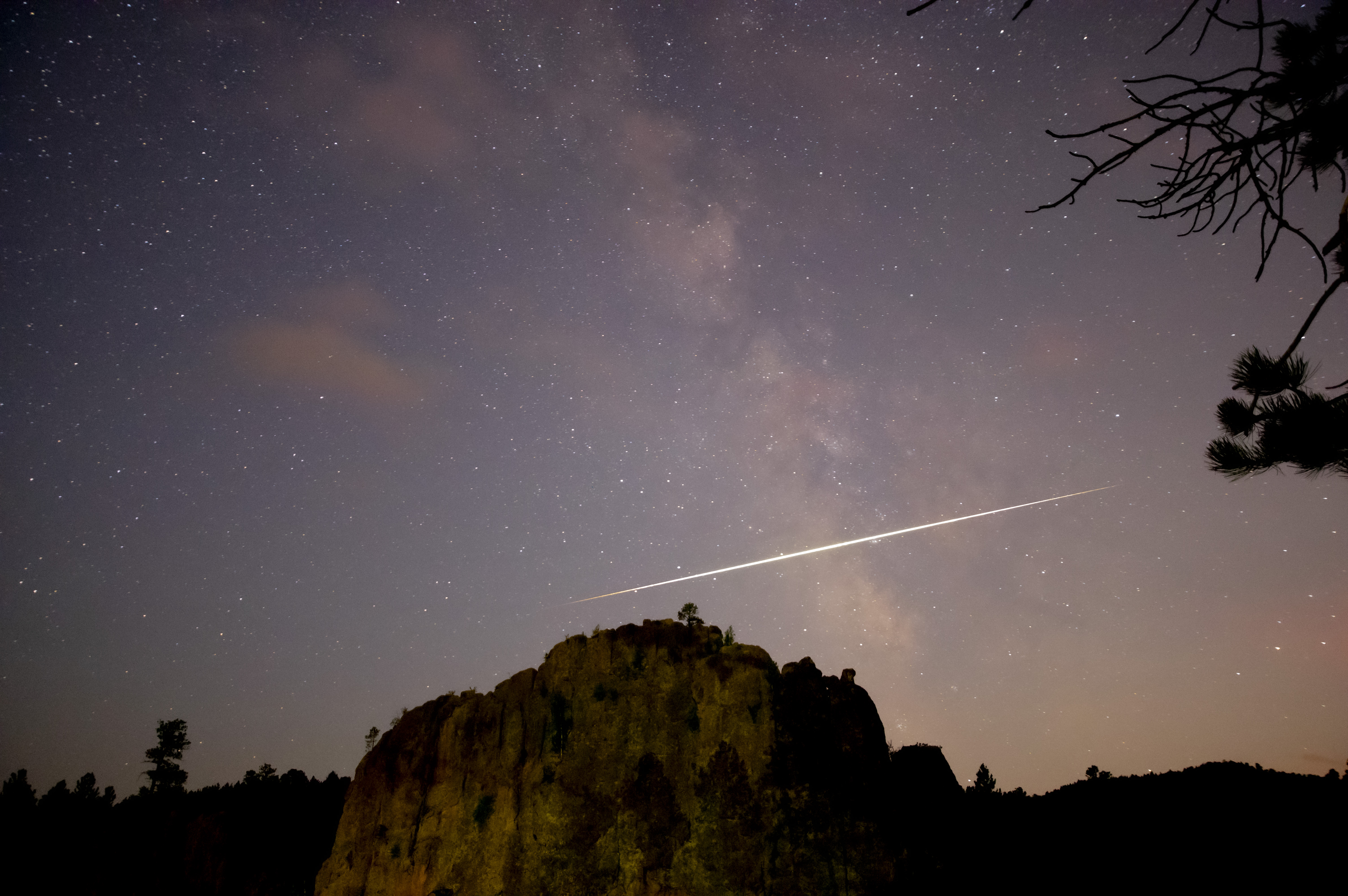 Meteor shower in Badlands